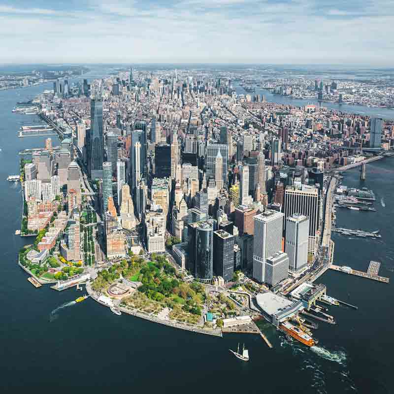 New York skyline, point de vue panoramique emblmatique de Manhattan et de New York