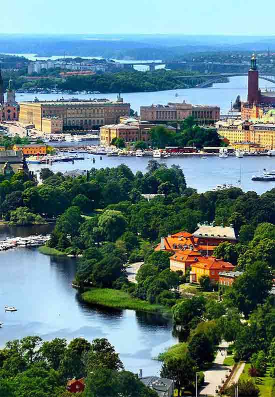 Vue arienne de Stockholm