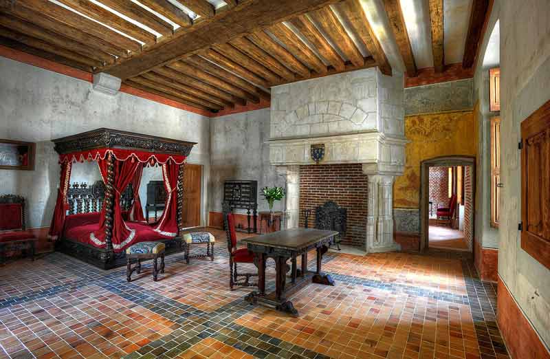 Chambre de Léonard de Vinci, château du Clos Lucé, Amboise (France)