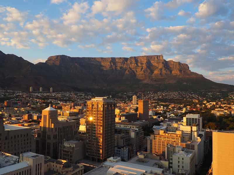 Vue sur la Table Mountain en Afrique du Sud