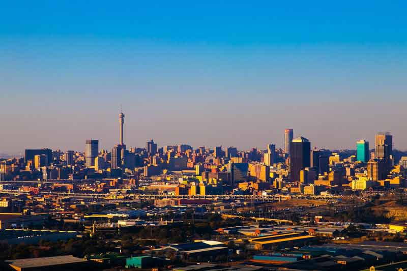 Vue sur les buildings de Johannesbourg (Afrique du Sud)