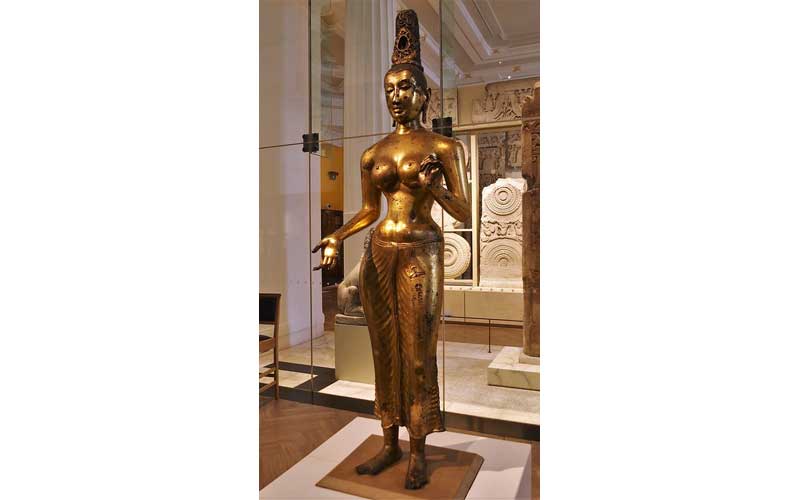Statue de Tara, sculpture sri-lankaise en bronze doré du 8ème siècle