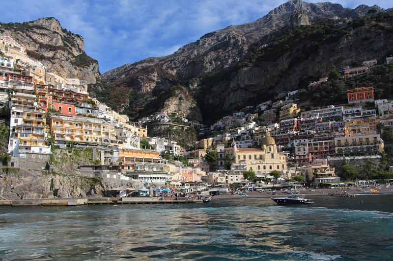 Positano vue depuis la mer