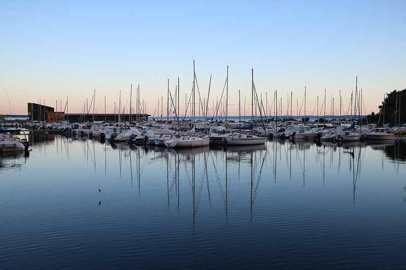 Port de plaisance de Hourtin au coucher de soleil
